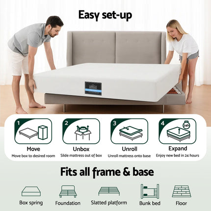 Giselle 20cm Memory Foam Mattress Green Tea Queen