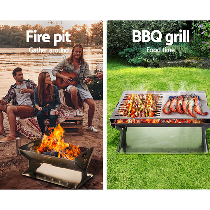 Grillz Fire Pit BBQ Grill Steel