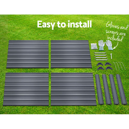 Green Fingers 2x Garden Bed 100x100x77cm Planter Box Raised Container Galvanised