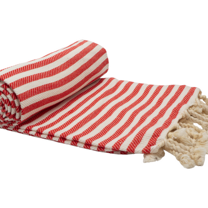 PORTSEA TURKISH COTTON TOWEL - CHERRY