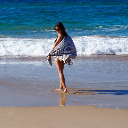 PORTSEA TURKISH COTTON TOWEL - MIDNIGHT