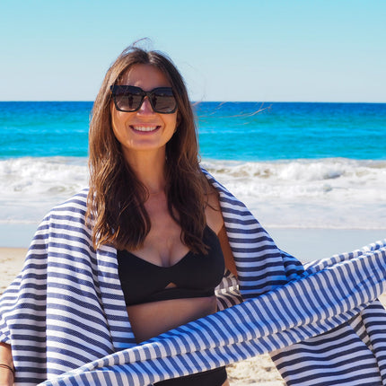 PORTSEA TURKISH COTTON TOWEL - DENIM