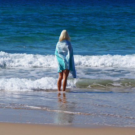 SORRENTO TURKISH COTTON TOWEL - OCEAN