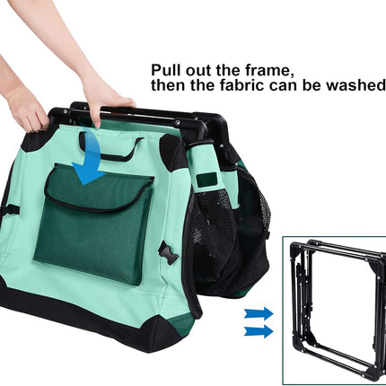 4-Door Dog Soft Crate Portable, Steel Mesh