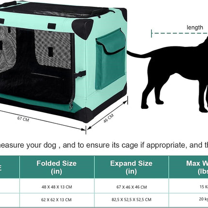 4-Door Dog Soft Crate Portable, Steel Mesh