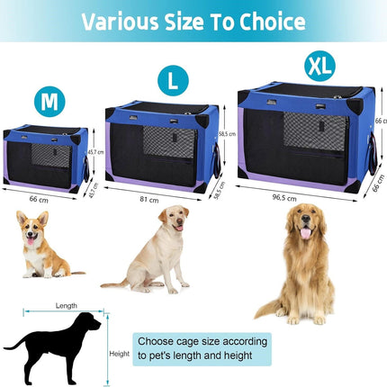 Portable Dog Crate Collapsible, Blue Purple