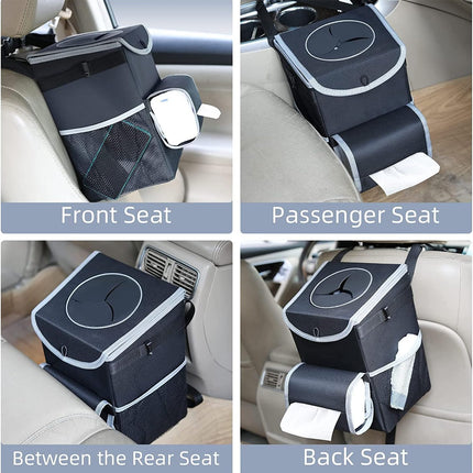 Car Trash Can Lid Holder Storage Bag Organizer