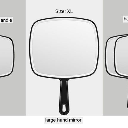 Extra Large Black Handheld Mirror with Handle (31,5 x 23 cm)