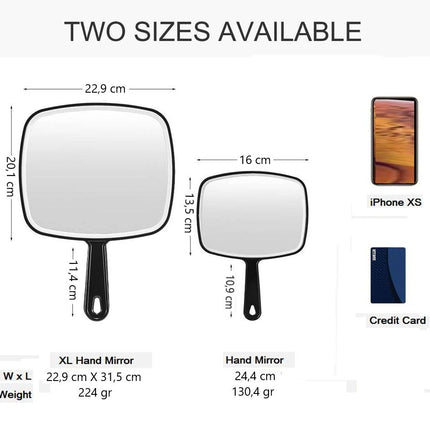 Extra Large Black Handheld Mirror with Handle (31,5 x 23 cm)