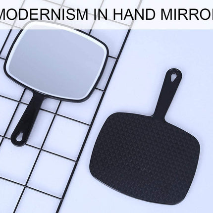 Extra Large Black Handheld Mirror with Handle (31,5 x 23 cm)