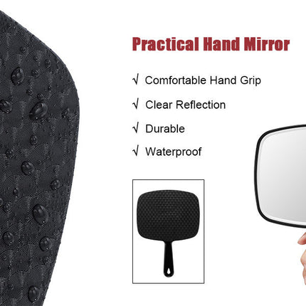 Extra Large Black Handheld Mirror with Handle (31,5 x 23 cm)