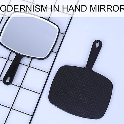 Extra Large Black Handheld Mirror with Handle (24 x 16 cm)