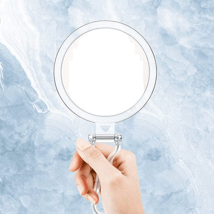 Double-Sided 1X/10X Magnifying Foldable Makeup Mirror for Handheld, Table and Travel Usage