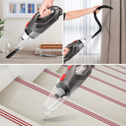 450W Lightweight Stick Vacuum Cleaner with HEPA Filter in Grey Bagless Design