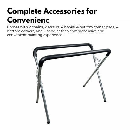 RYNOMATE 2x Adjustable Straight Leg Work Bench Panel Stand (Black) RNM-WBPS-100-QL