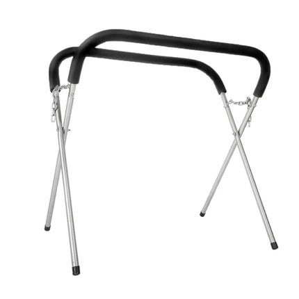 RYNOMATE 2x Adjustable Straight Leg Work Bench Panel Stand (Black) RNM-WBPS-100-QL