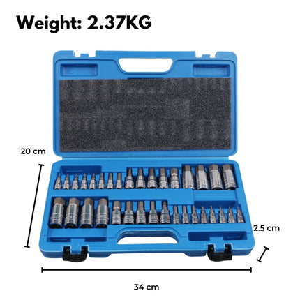 RYNOMATE Hex Bit Socket Set with 1/4" 3/8" 1/2" Allen Key Adapter 34pc RNM-HBS-100-DZ