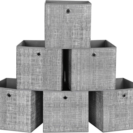 SONGMICS Storage Boxes 6 packs Non-Woven Fabric Grey RFB002G02V1