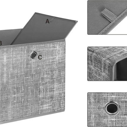 SONGMICS Storage Boxes 6 packs Non-Woven Fabric Grey RFB002G02V1