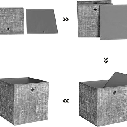 SONGMICS Storage Boxes 6 packs Non-Woven Fabric Grey RFB002G02V1