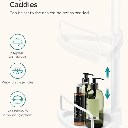 SONGMICS Adjustable Bathroom Corner Shelf with 4 Trays White