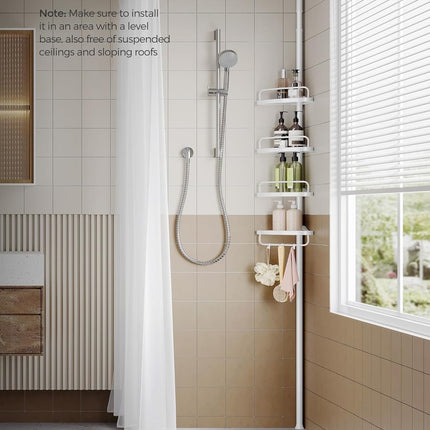 SONGMICS Adjustable Bathroom Corner Shelf with 4 Trays White