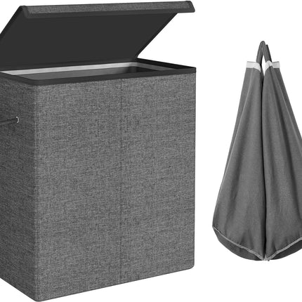 SONGMICS Linenette Fabric Laundry Hamper 142L Dark Grey