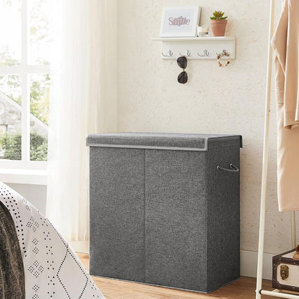 SONGMICS Linenette Fabric Laundry Hamper 142L Dark Grey