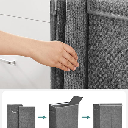 SONGMICS Linenette Fabric Laundry Hamper 142L Dark Grey
