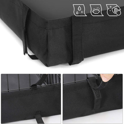 SONGMICS 3 Doors Pet Playpen with Divider Panel and Floor Mat Black