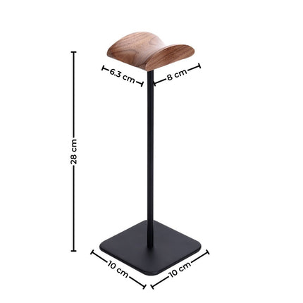 VOCTUS Walnut Wood & Aluminum Headset Stand (Black)