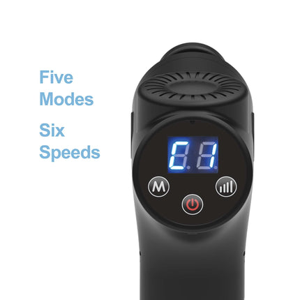 Rechargeable Percussion Massage Gun - Handheld Muscle Pistol - 6 Heads LCD