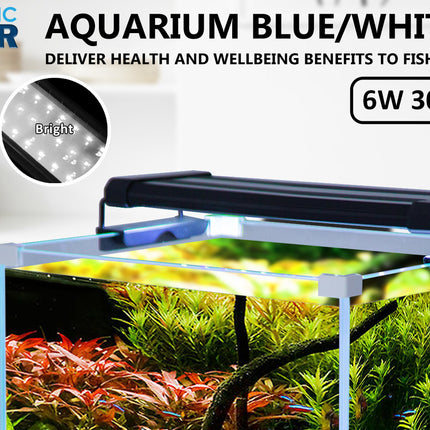 6W Aquarium Blue White LED Light for Tank 30-50cm