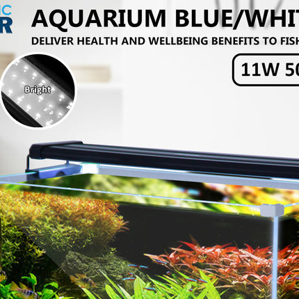 11W Set 2 Aquarium Blue White LED Light for Tank 50-70cm