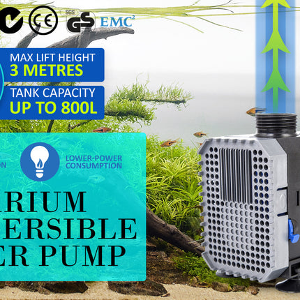 Aquarium Submersible Pond Water Pump 3000L/H 55W 3m