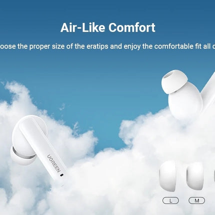 UGREEN 90206 HiTune T3 Active Noise-Cancelling Wireless Earbuds (White)