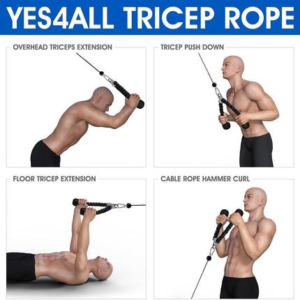 Tricep Rope Fitness Gym Pulley Pull Down Rope Cable Machine Attachment Pull down Rope