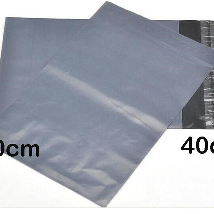 50 Pack - 400x300 mm GREY PLASTIC MAILING SATCHEL COURIER BAG POLY POSTAGE SHIPPING POST SELF SEAL