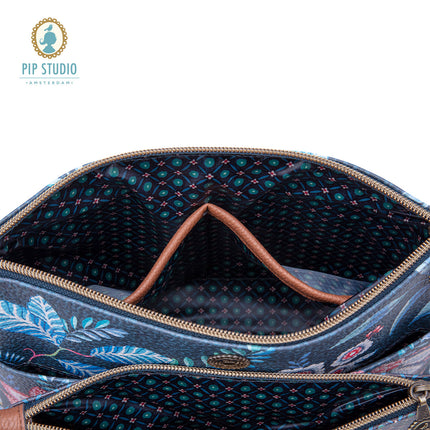 PIP Studio Combi Flower Festival Dark Blue Cosmetic Bag