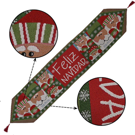 Christmas Table Runner thickened knitted Dining Tablecloth Xmas Party Decor(Elk)