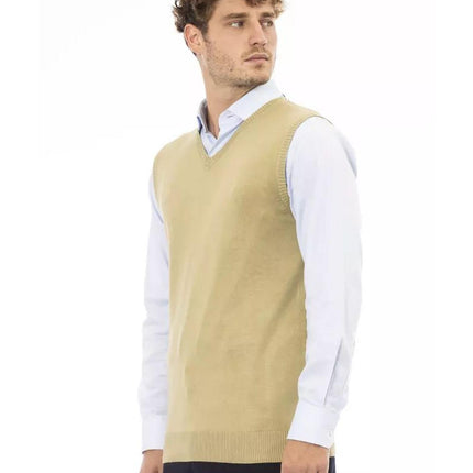 Alpha Studio Men's Beige Viscose Vest - 50 IT