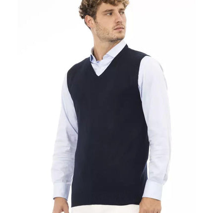 Alpha Studio Men's Blue Viscose Vest - 48 IT