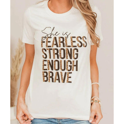 Azura Exchange FEARLESS STRONG ENOUGH BRAVE Graphic Tee - S