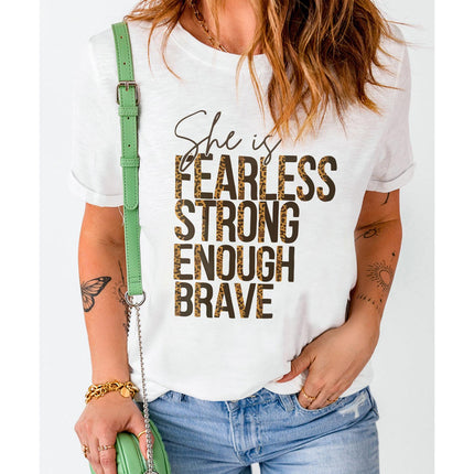 Azura Exchange FEARLESS STRONG ENOUGH BRAVE Graphic Tee - S