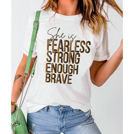 Azura Exchange FEARLESS STRONG ENOUGH BRAVE Graphic Tee - S