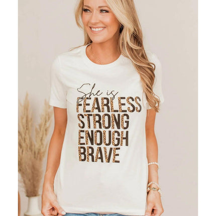 Azura Exchange FEARLESS STRONG ENOUGH BRAVE Graphic Tee - S