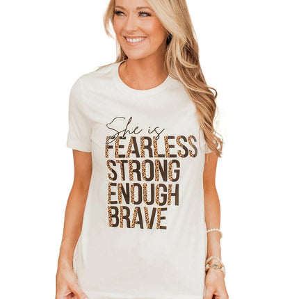 Azura Exchange FEARLESS STRONG ENOUGH BRAVE Graphic Tee - S