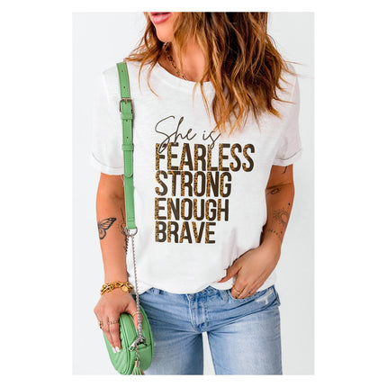 Azura Exchange FEARLESS STRONG ENOUGH BRAVE Graphic Tee - S
