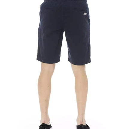 Solid Color Drawstring Bermuda Shorts with Pockets W46 US Men