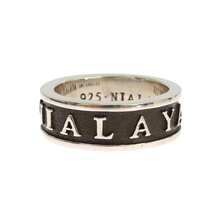 925 Sterling Silver Logo Ring 58 EU Men